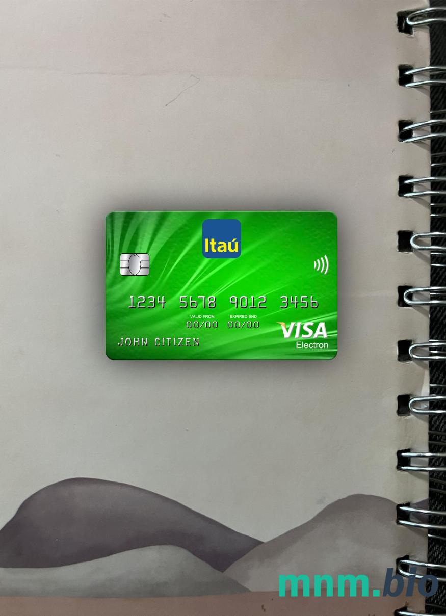 Uruguay Itau bank visa karta elektronowa wygląd fotograficzny skan PSD + zdjęcie